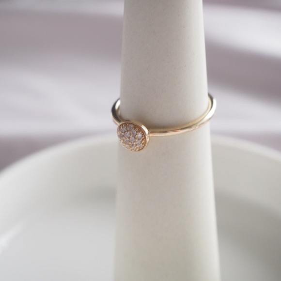 Pandora 14K Gold Dazzling Droplet Ring, Clear Cubic- size 56/us 7.5 58/8.5 - Picture 5 of 6